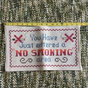 Vintage Cross-Stitch No Smoking Sign